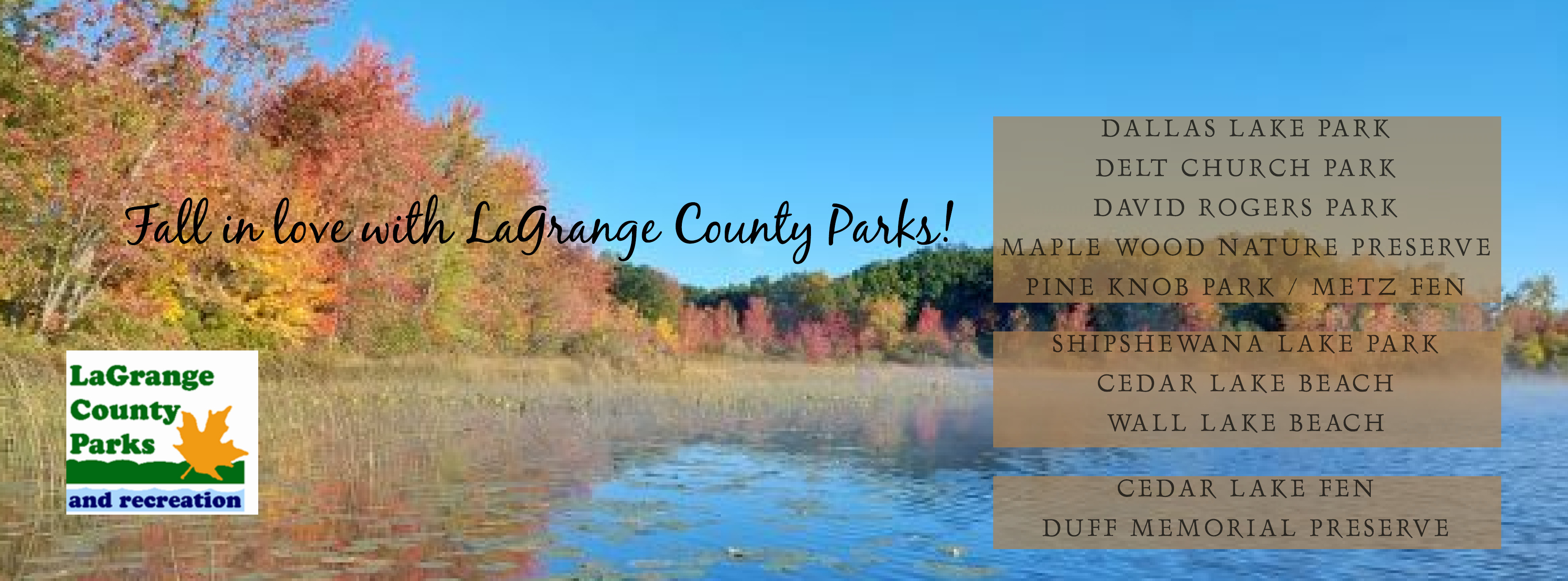 Department of Parks & Recreation / LaGrange County, Indiana